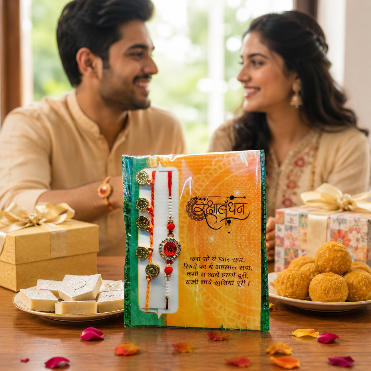 Couple Rakhi for Bhai & Bhabhi Pack of 2