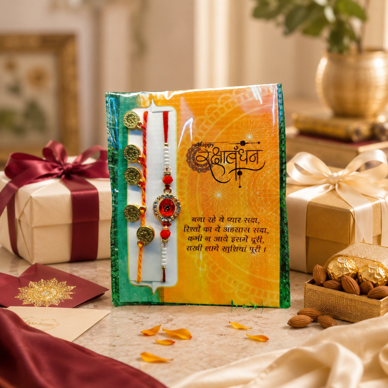 Couple Rakhi for Bhai & Bhabhi Pack of 2