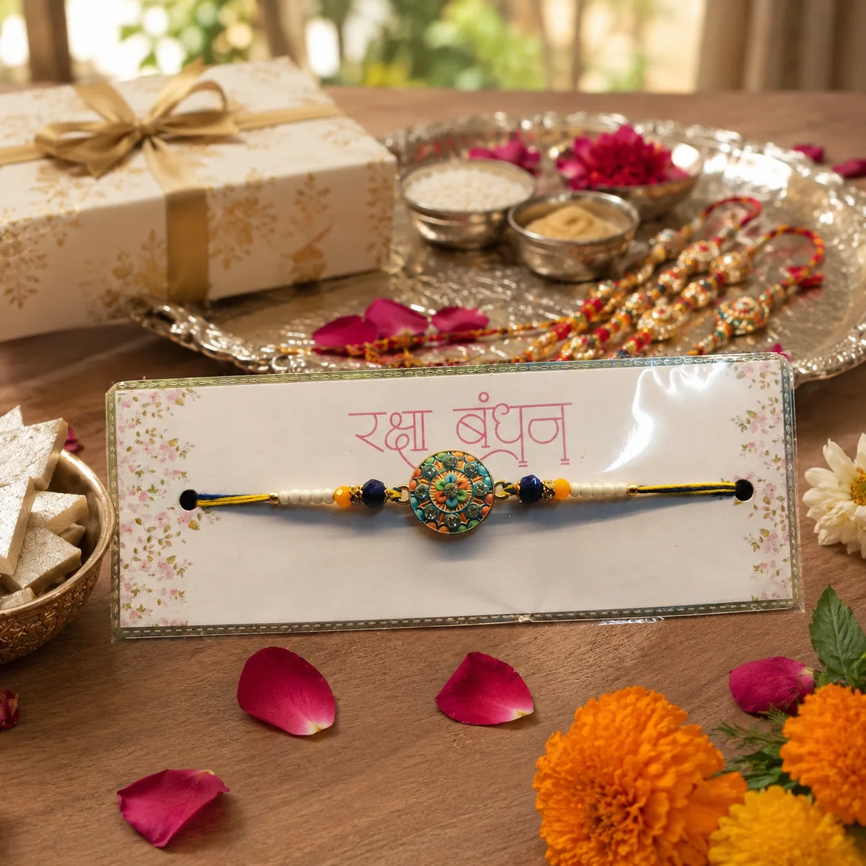 Premium Beaded Raksha Bandhan Rakhi Pack of 2