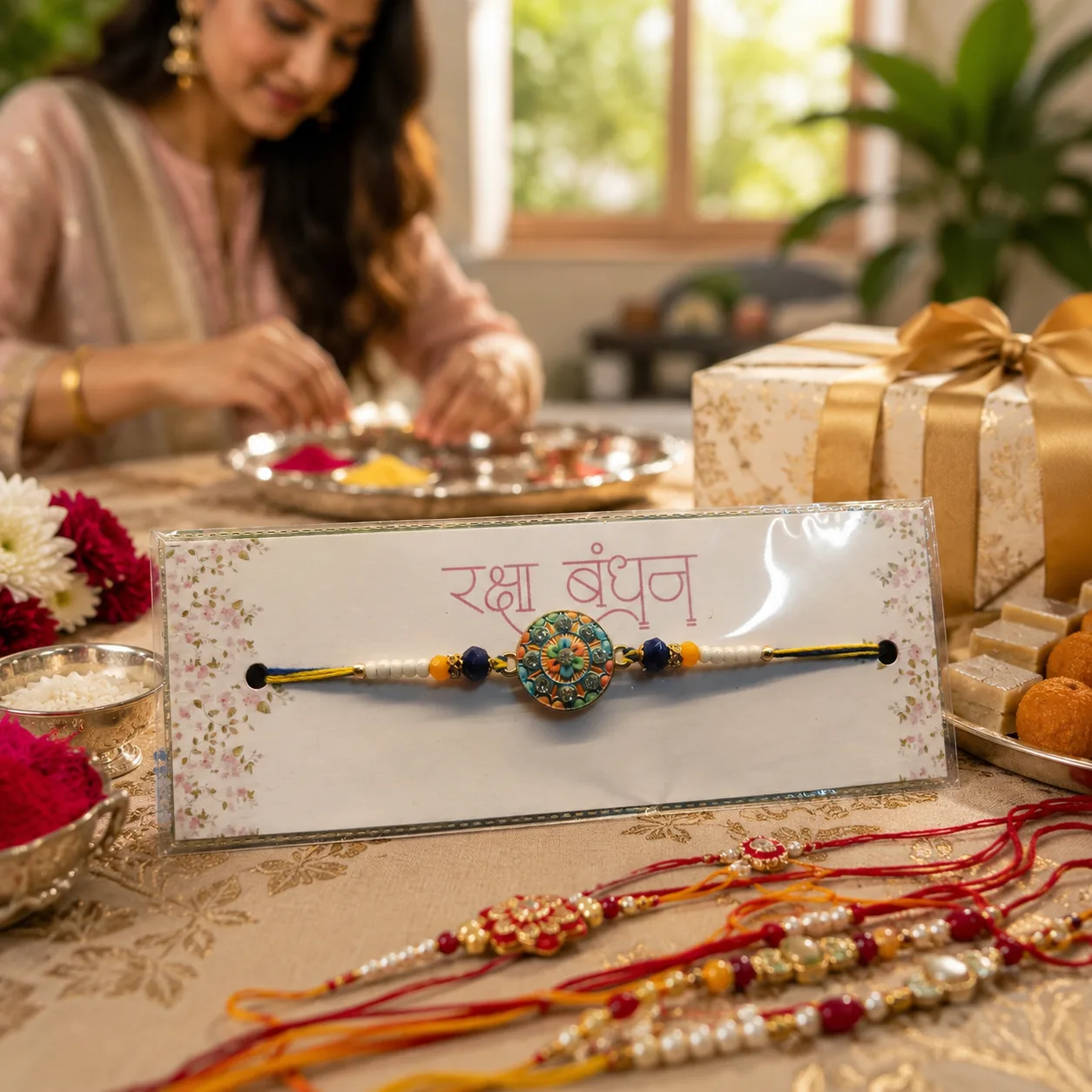 Premium Beaded Raksha Bandhan Rakhi Pack of 2