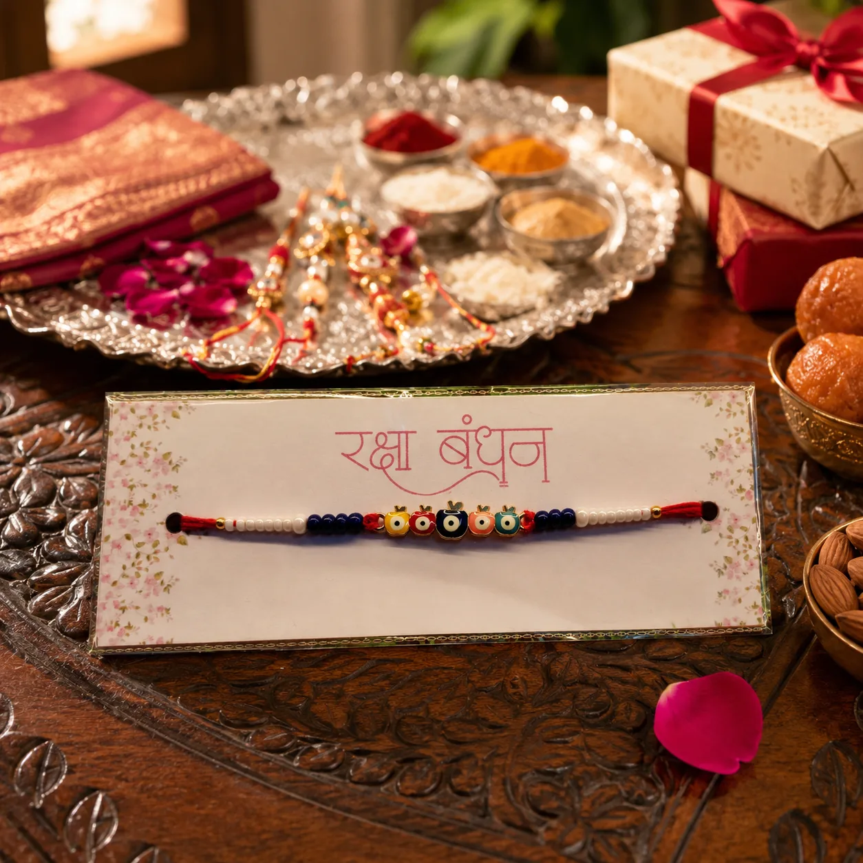 Colorful Nazar Protection Rakhi for Brother Pack of 2