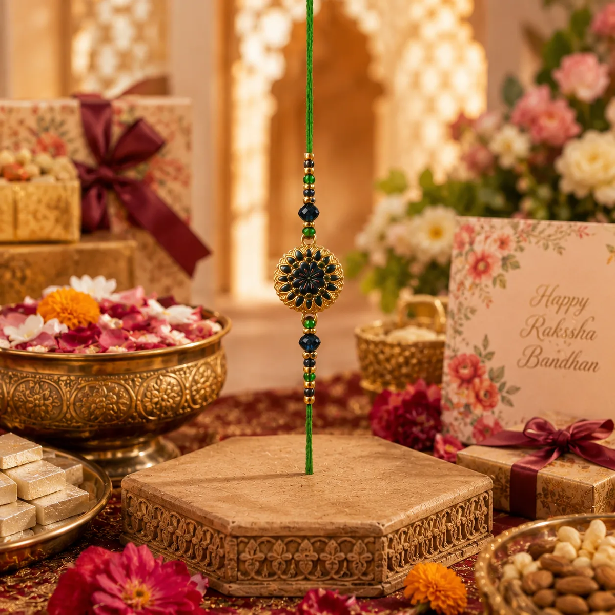 Elegant Beaded Rakhi
