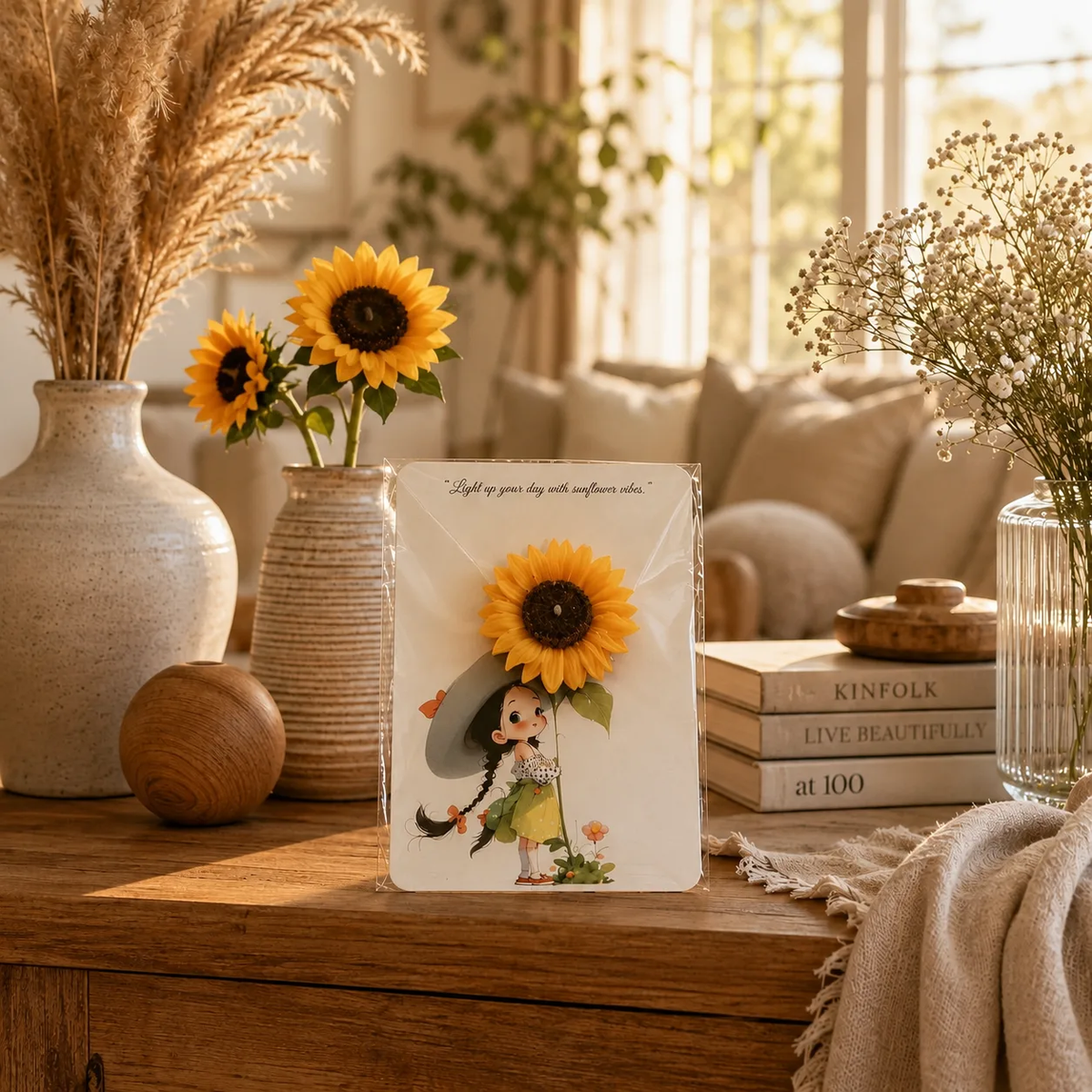 Handmade Sunflower Scented Soy Wax Candle 2pc