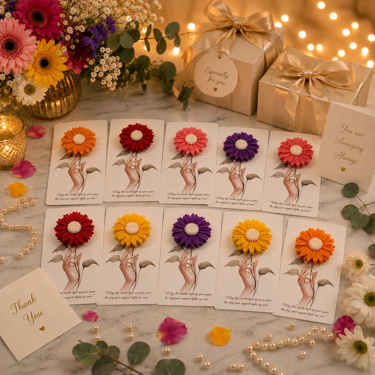 Handmade Daisy Flower Scented Soy Wax Candle 1pcs