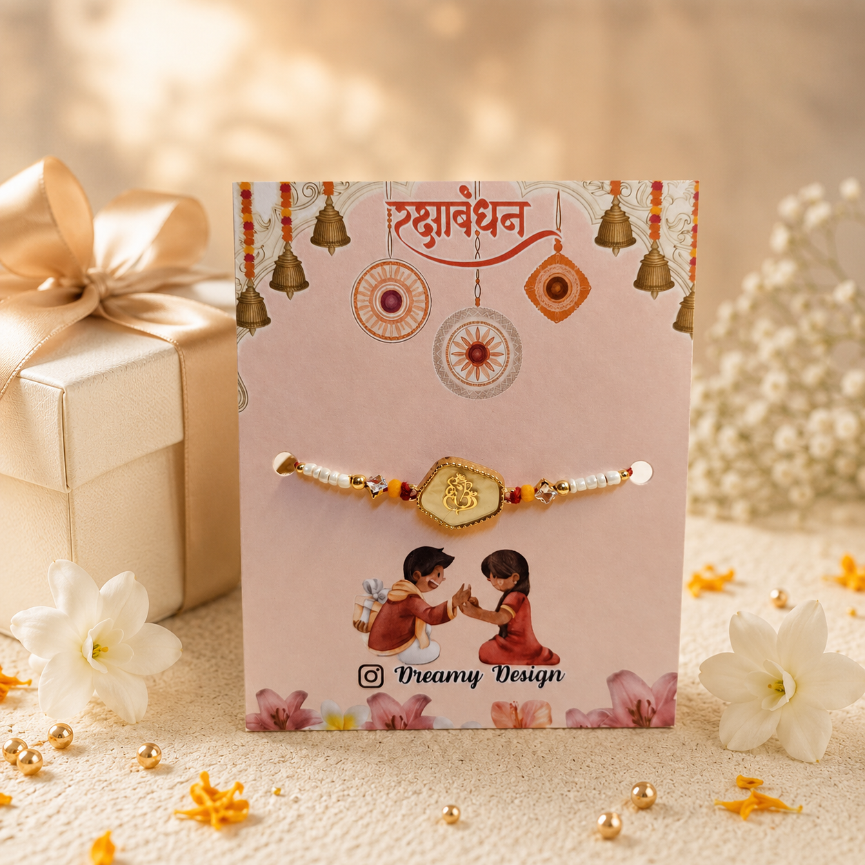 Dreamy Design Ganesha Rakhi for Brother Pack of 2
