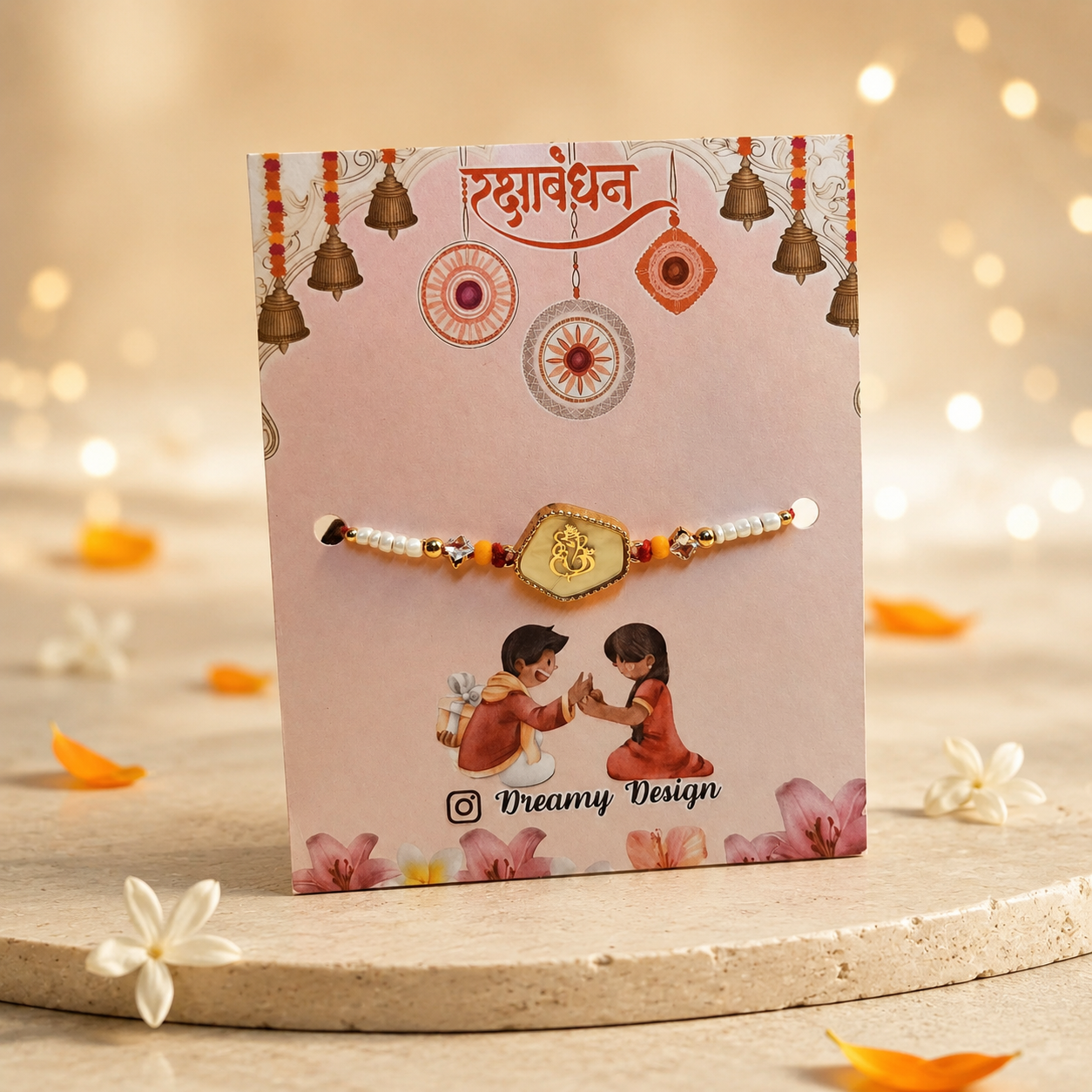 Dreamy Design Ganesha Rakhi for Brother Pack of 2