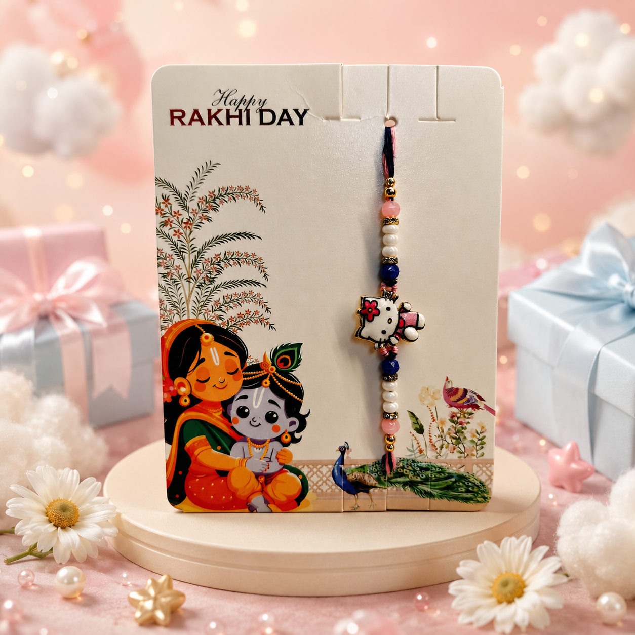 Cute Cartoon Kitty Rakhi Pack of 2