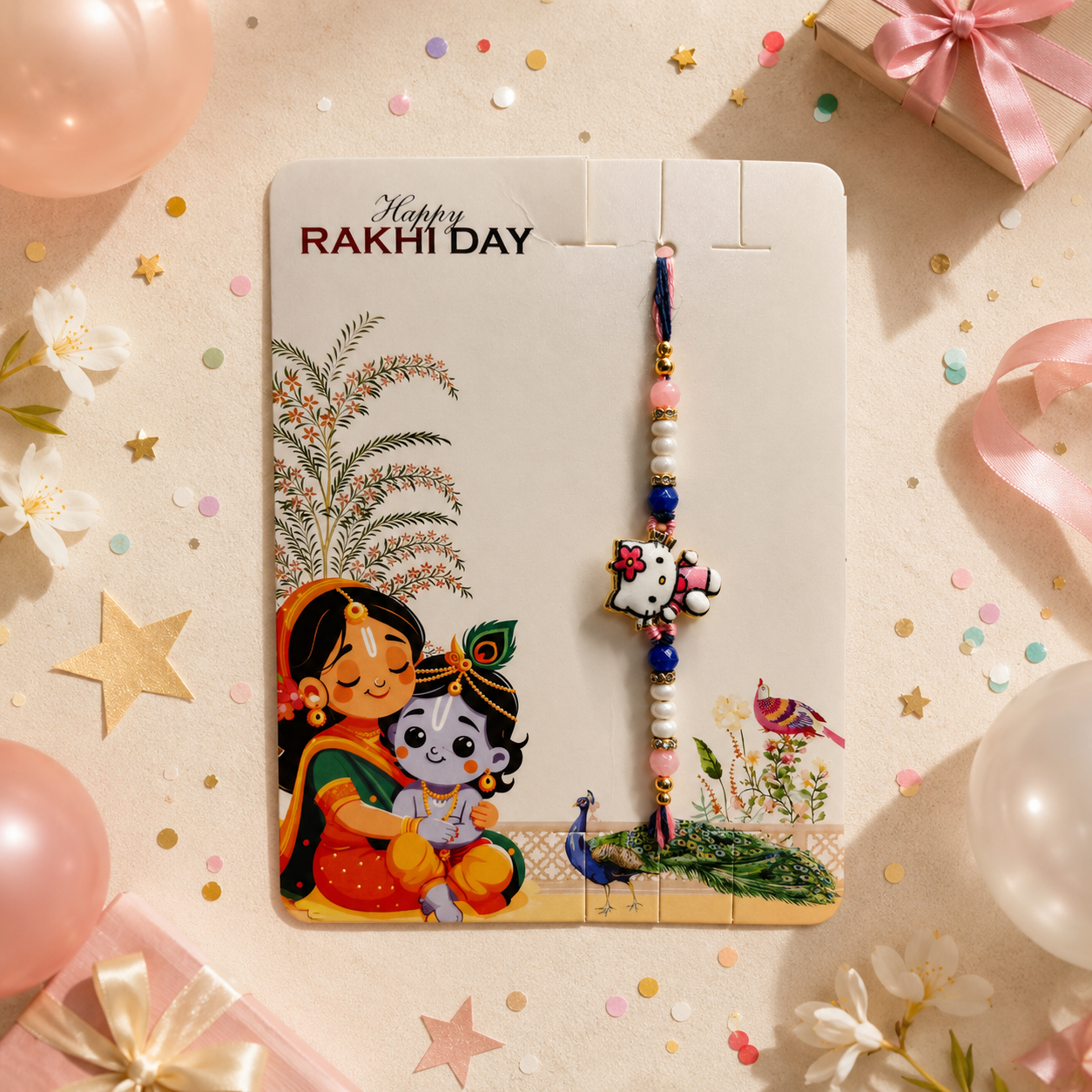 Cute Cartoon Kitty Rakhi Pack of 2
