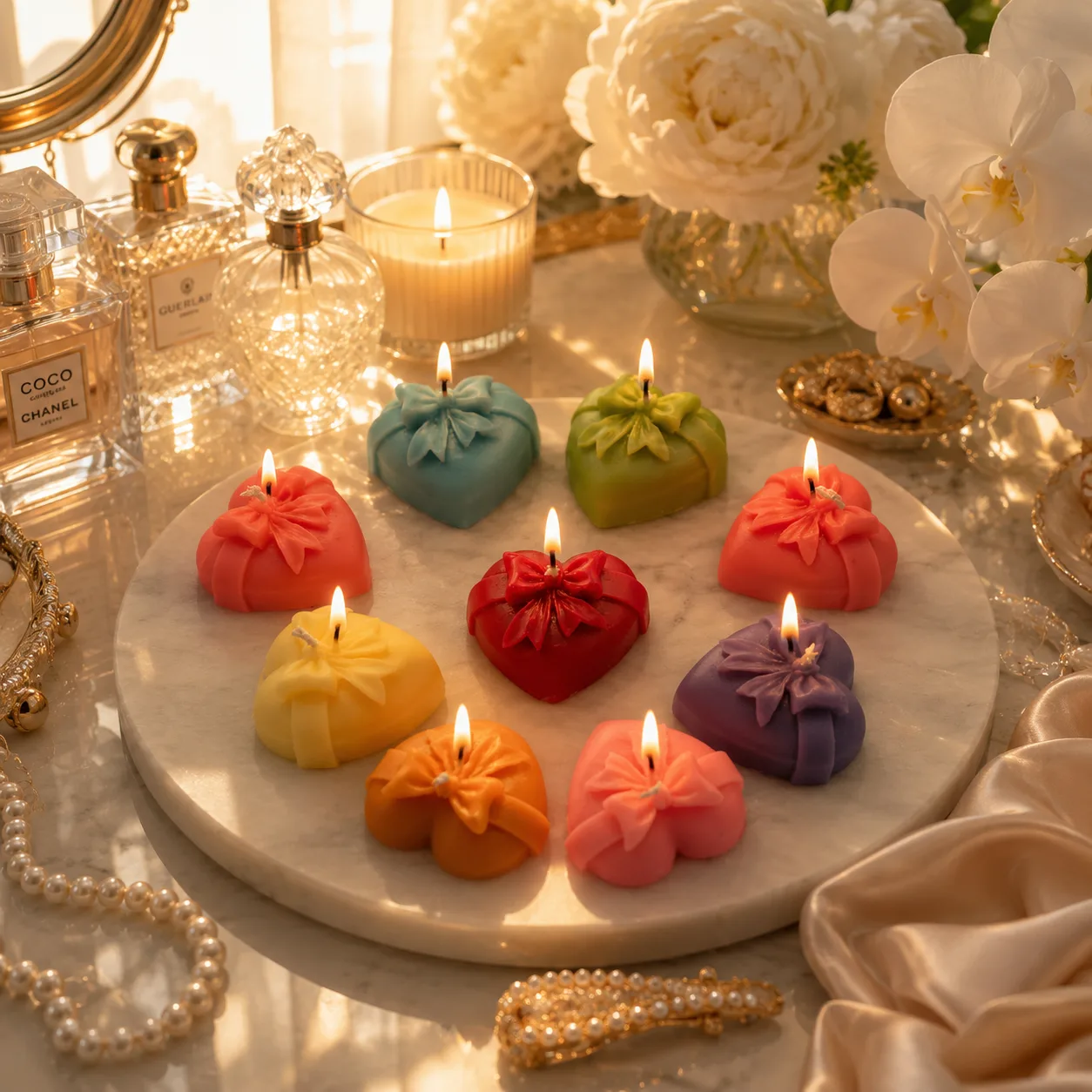 Handmade Heart Gift Box Scented Soy Wax Candle 2pcs