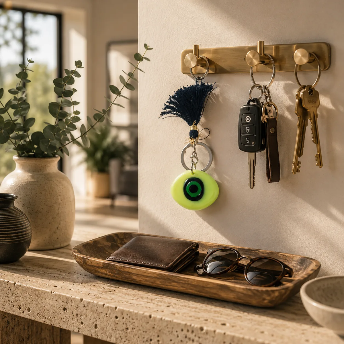 Handmade Resin Evil Eye Keychain