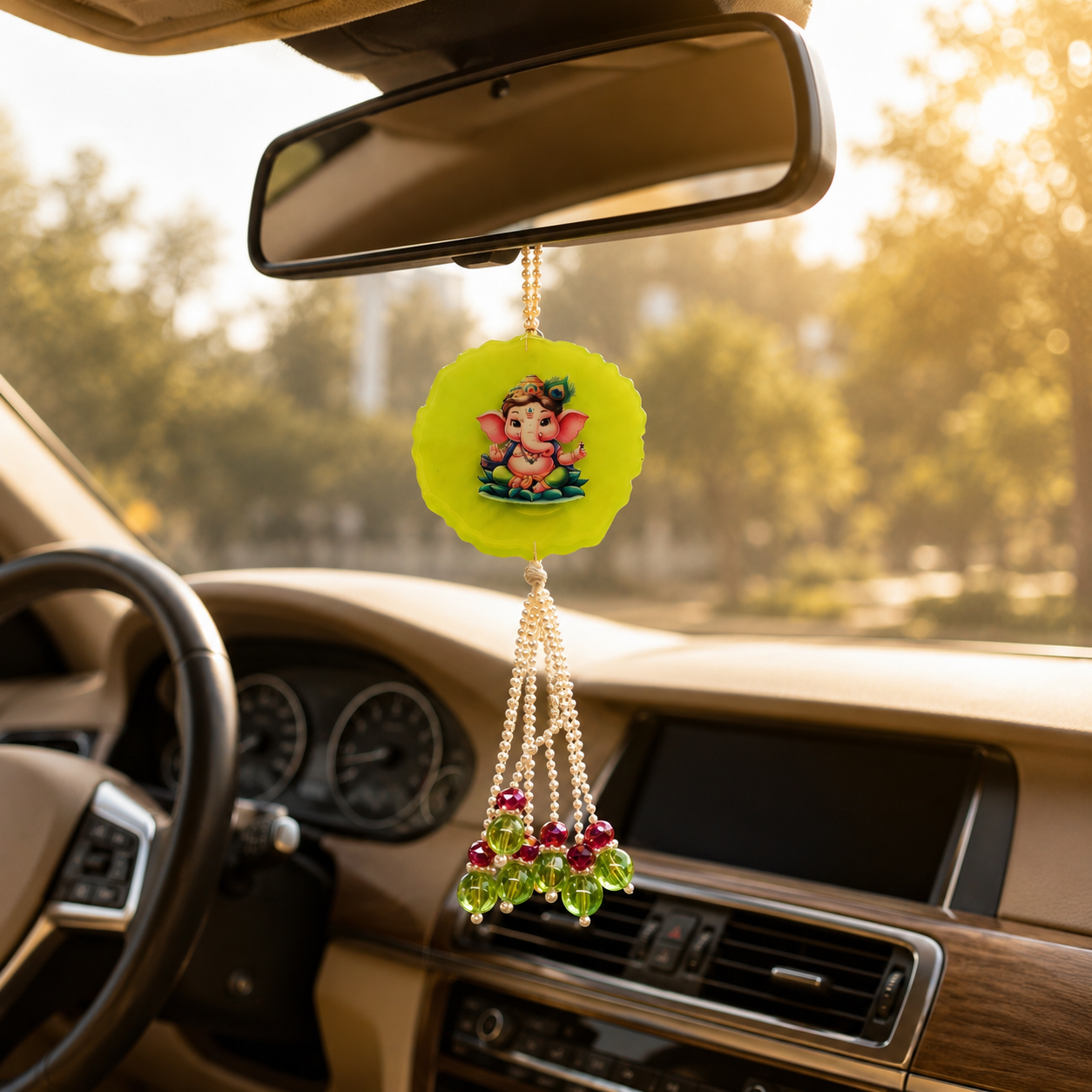 Handmade Resin Ganesha Car Hanging