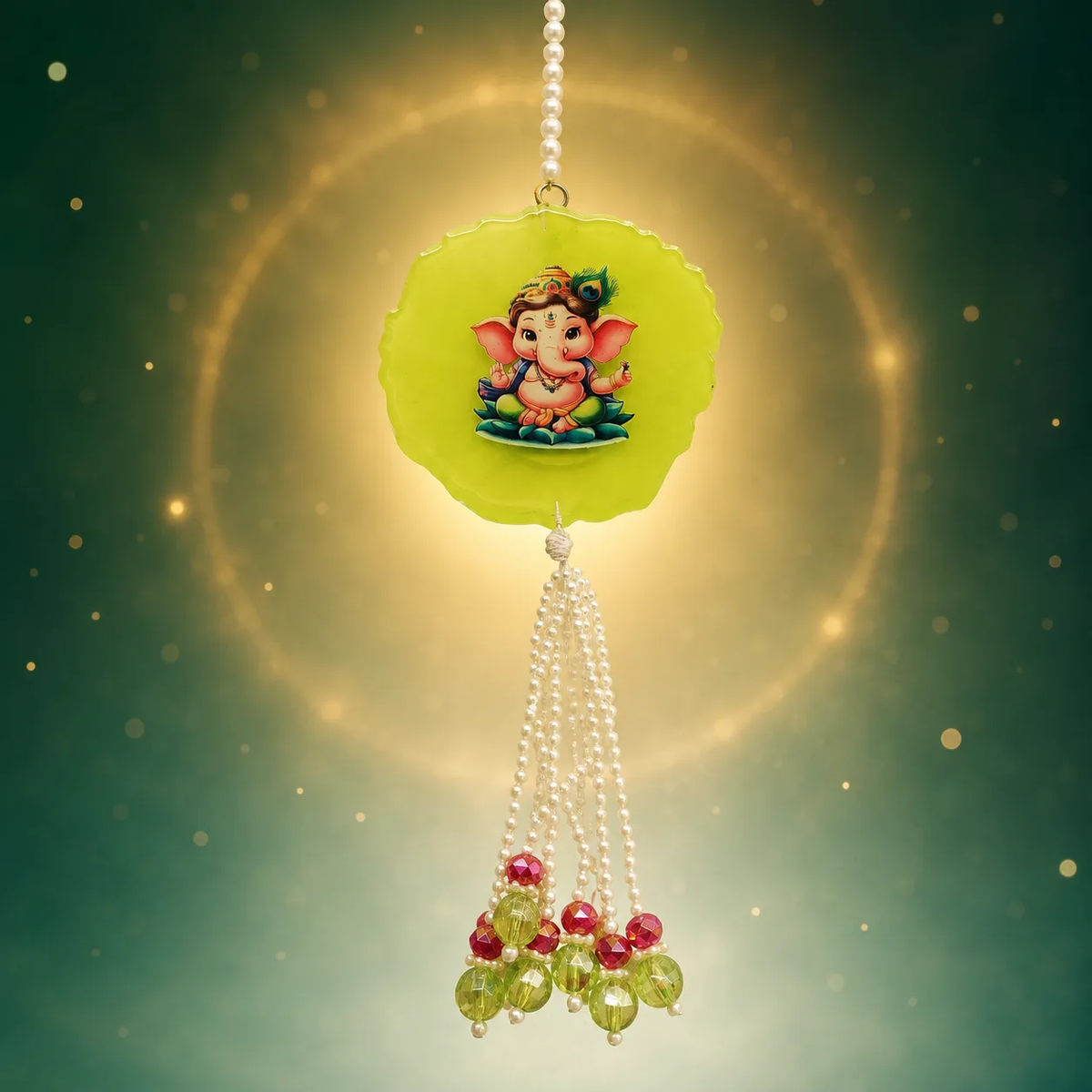 Handmade Resin Ganesha Car Hanging