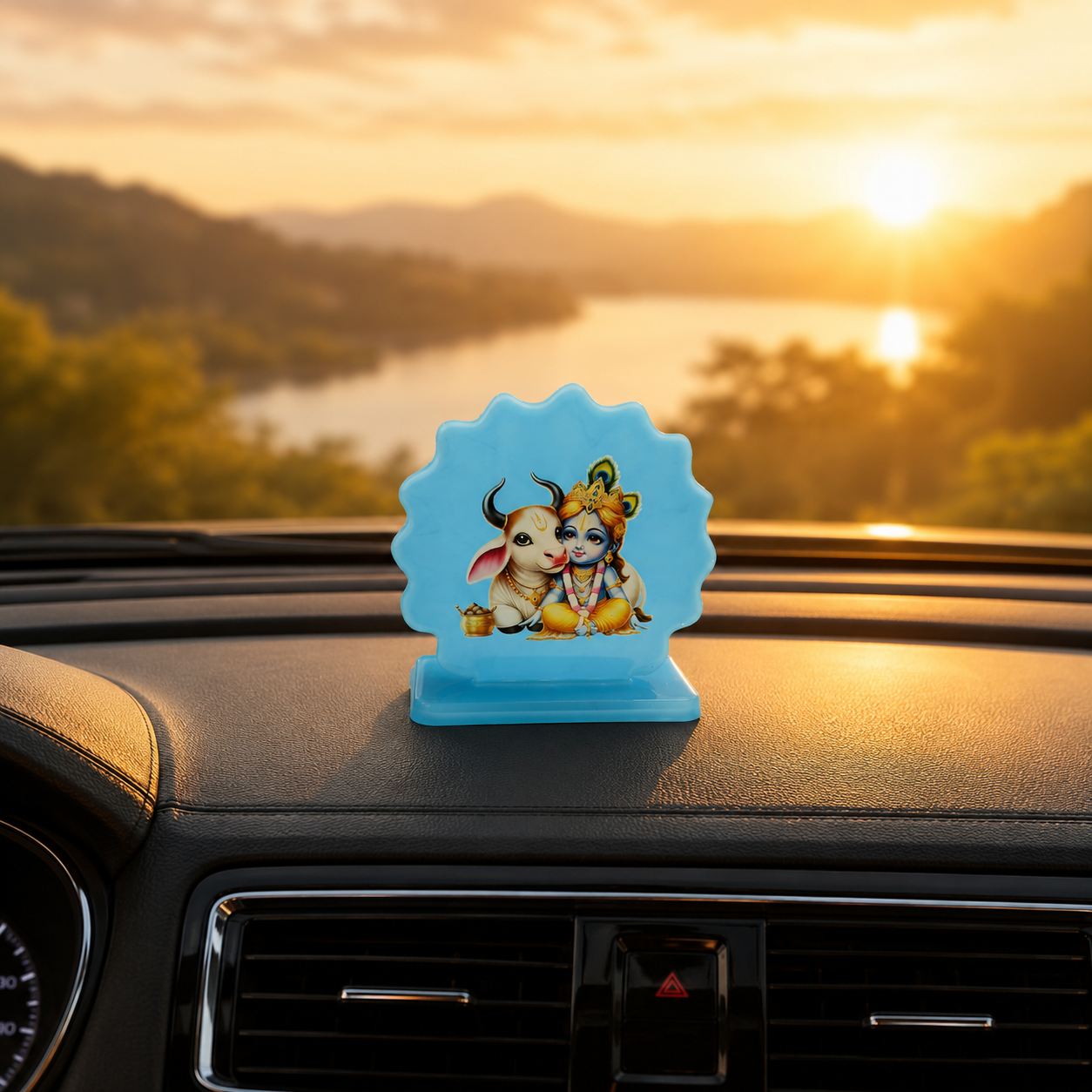 Handcrafted lord krishna  Car Dashboard Idol Set