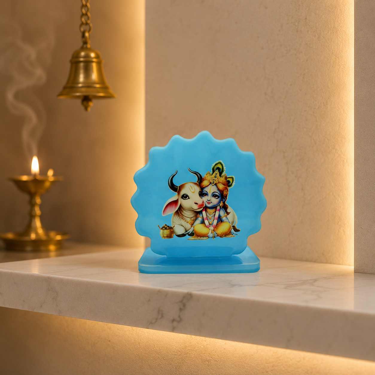 Handcrafted lord krishna  Car Dashboard Idol Set