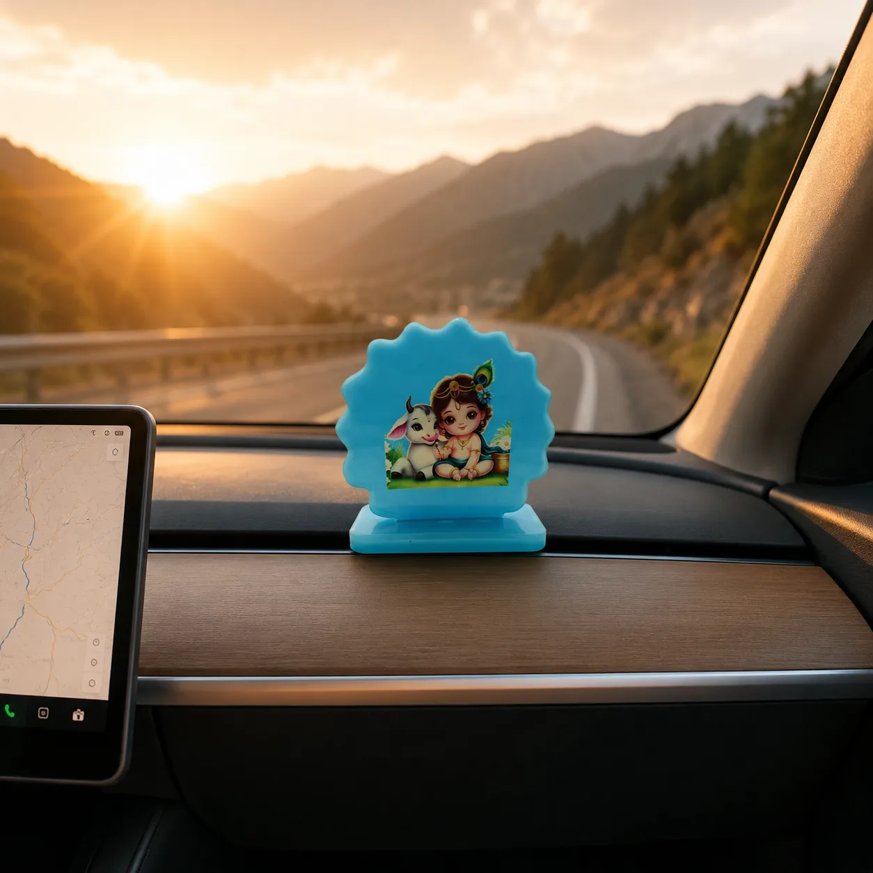 Handmade Resin Baby Krishna Car Dashboard Idol
