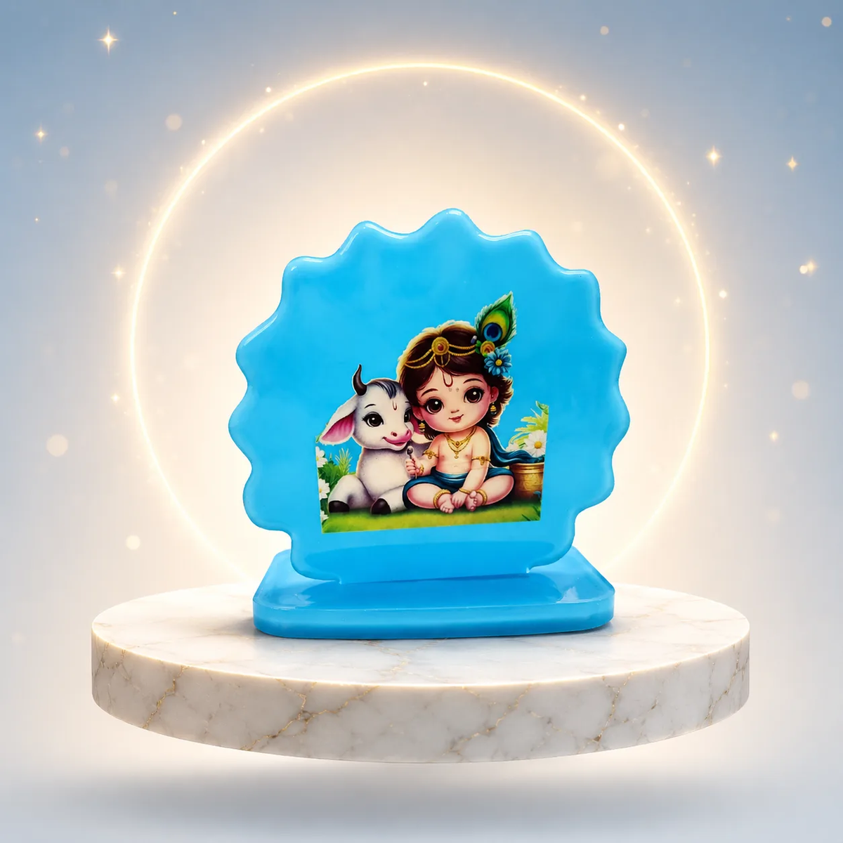 Handmade Resin Baby Krishna Car Dashboard Idol