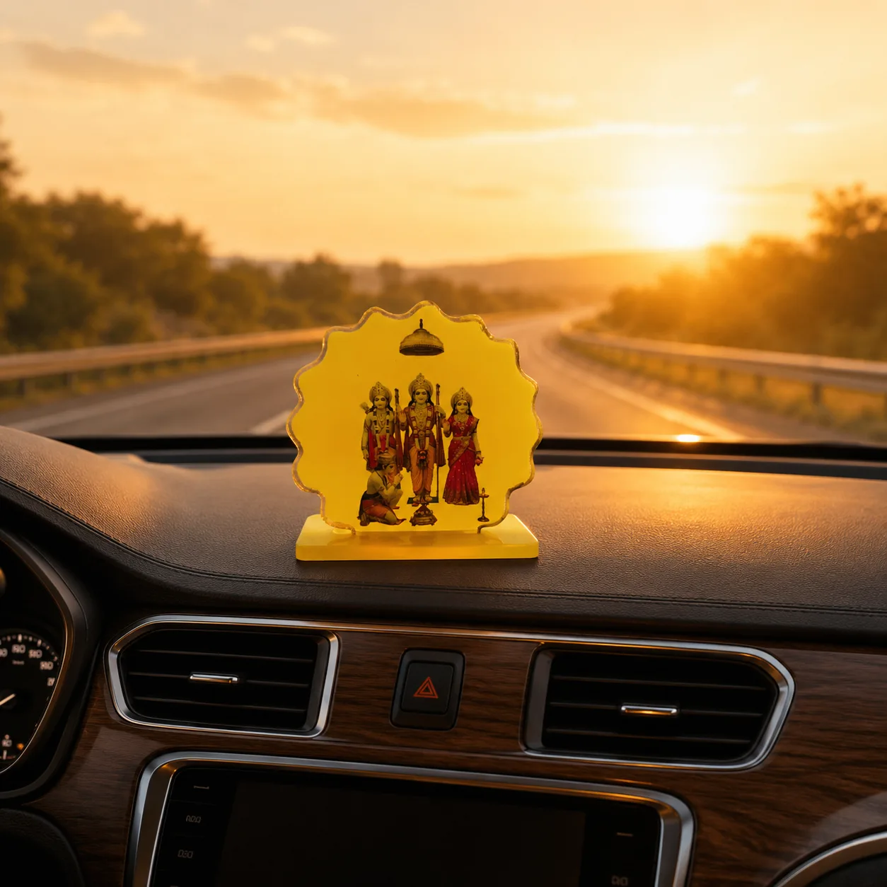 Handcrafted Ram Darbar Car Dashboard Idol Set