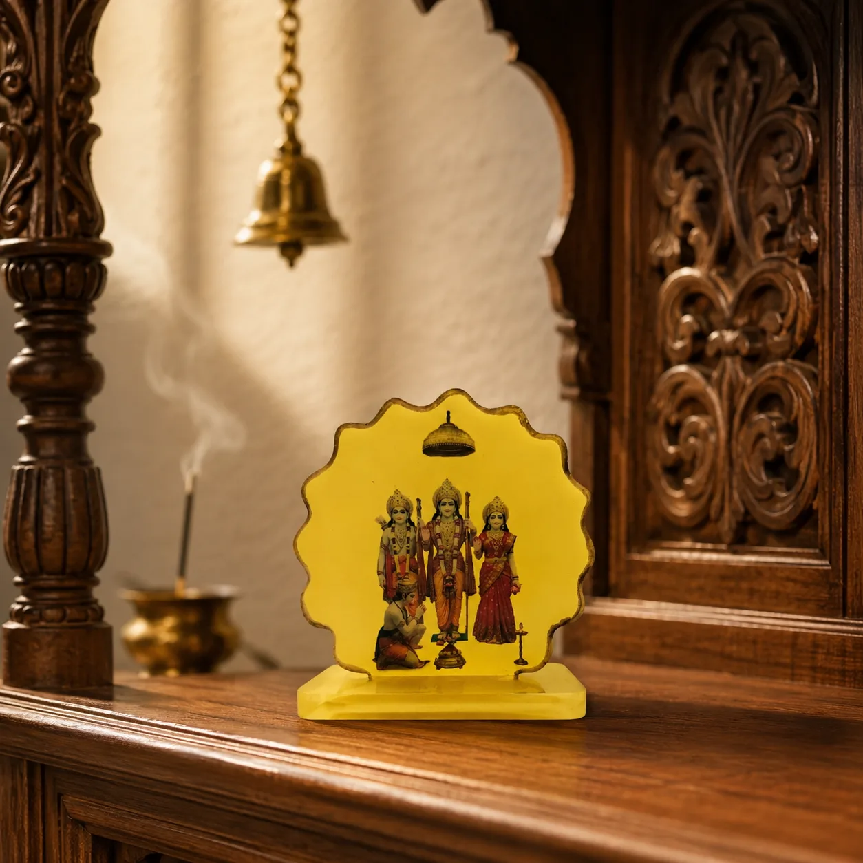 Handcrafted Ram Darbar Car Dashboard Idol Set