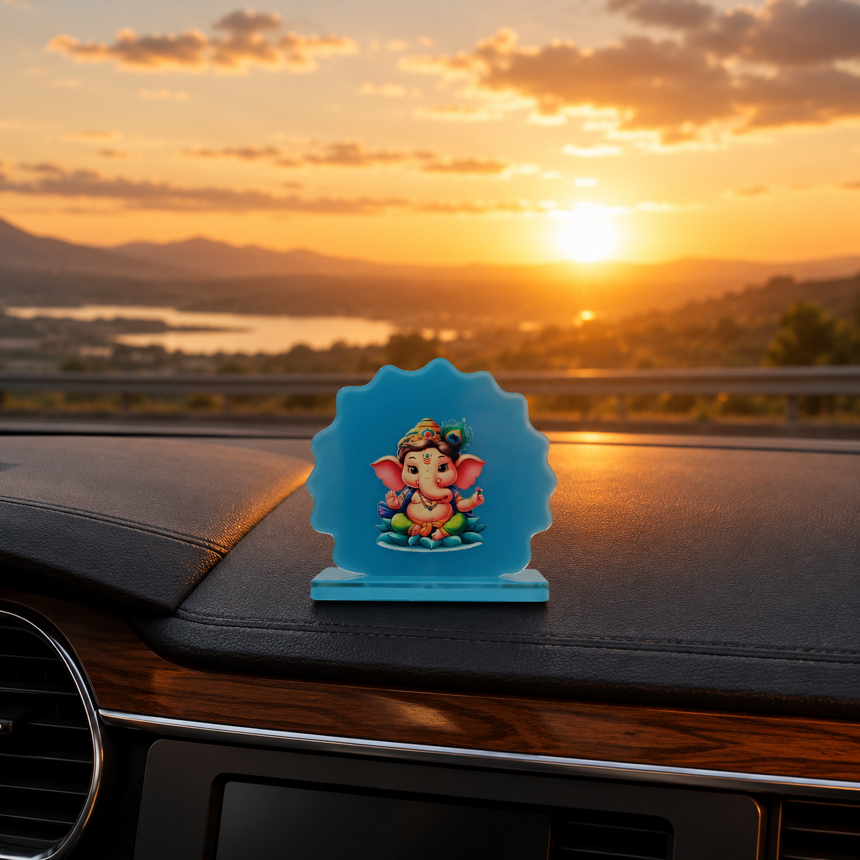 Handcrafted Ganesha Car Dashboard Idol Set