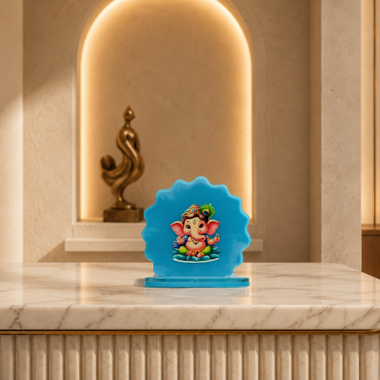 Handcrafted Ganesha Car Dashboard Idol Set