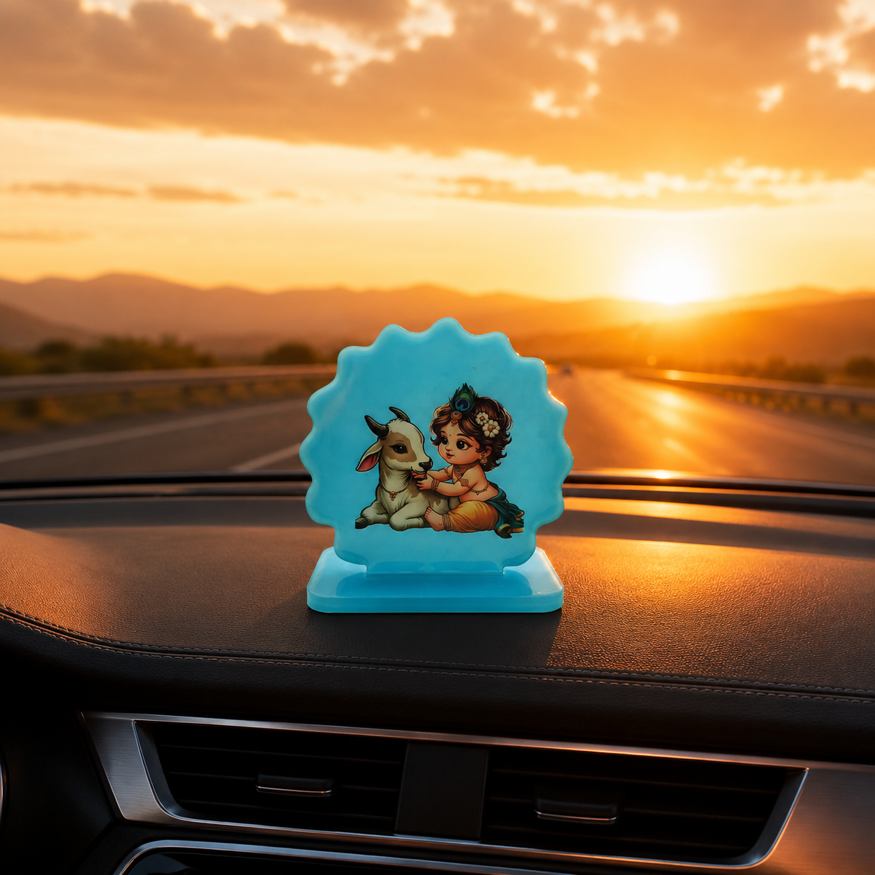 Handmade Resin Baby Krishna Car Dashboard Idol