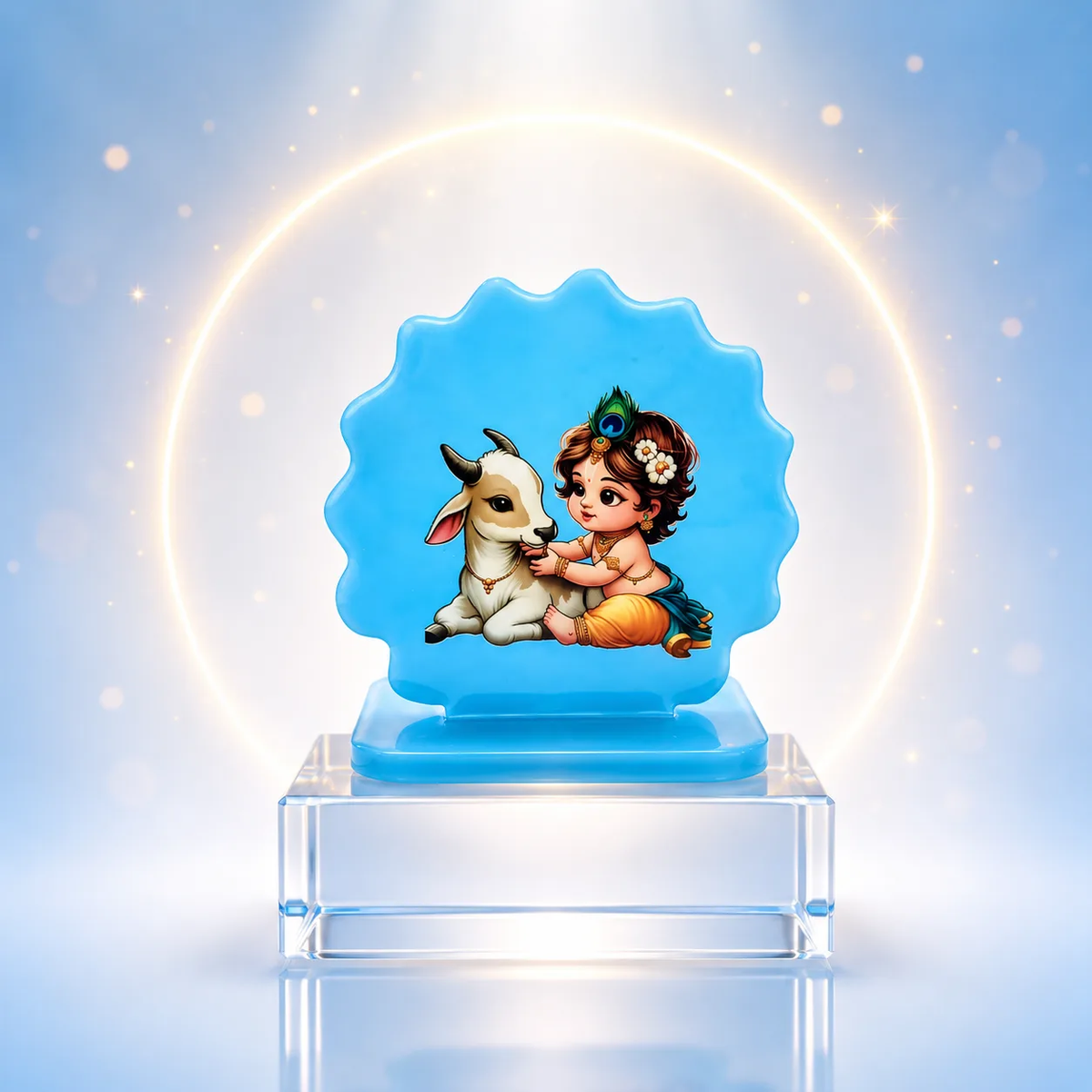 Handmade Resin Baby Krishna Car Dashboard Idol