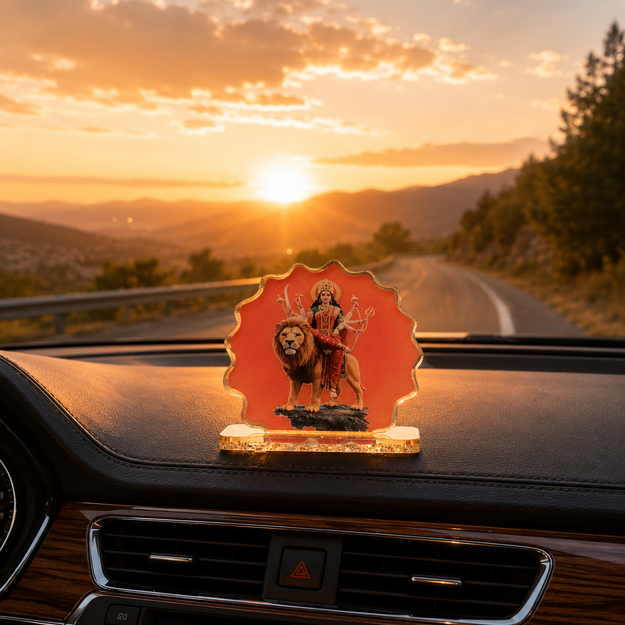 Handcrafted  Goddess Durga Car Dashboard