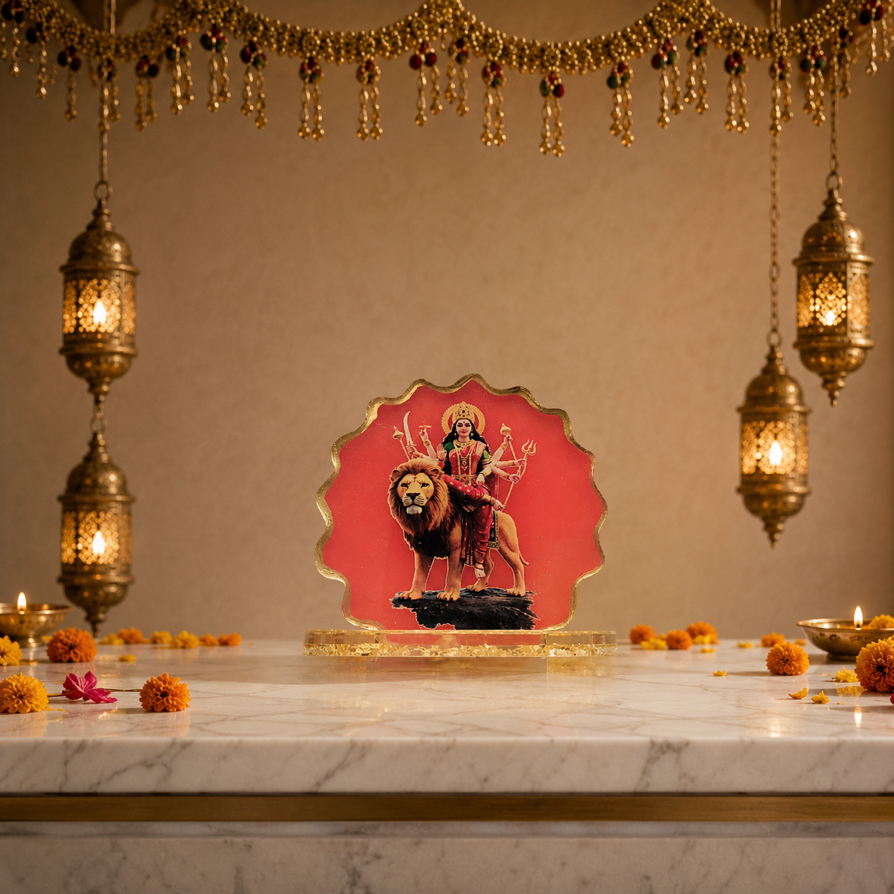 Handcrafted  Goddess Durga Car Dashboard