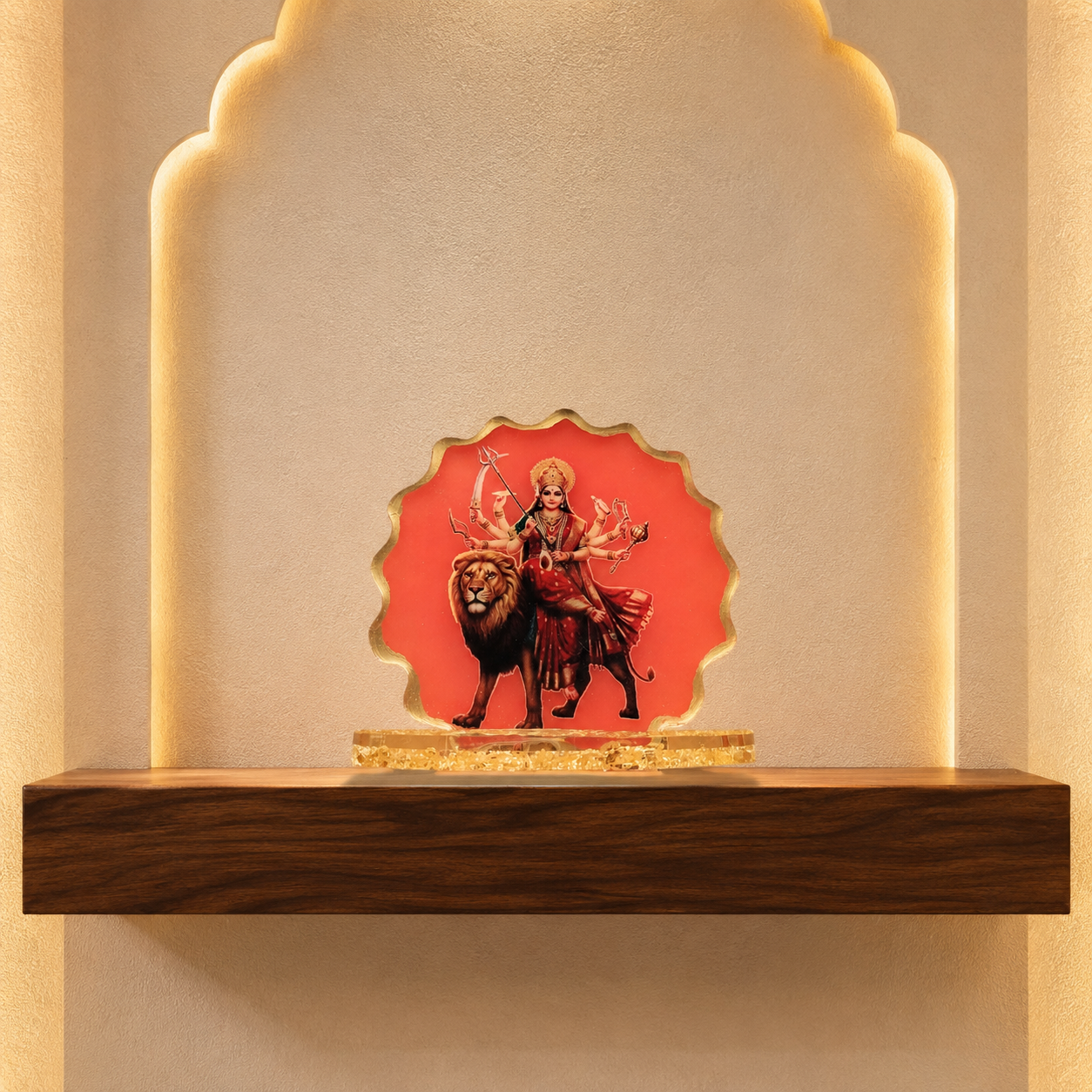 Handcrafted Goddess Durga Car Dashboard Idol Set