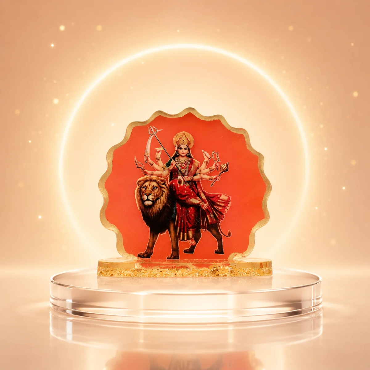 Handcrafted Goddess Durga Car Dashboard Idol Set