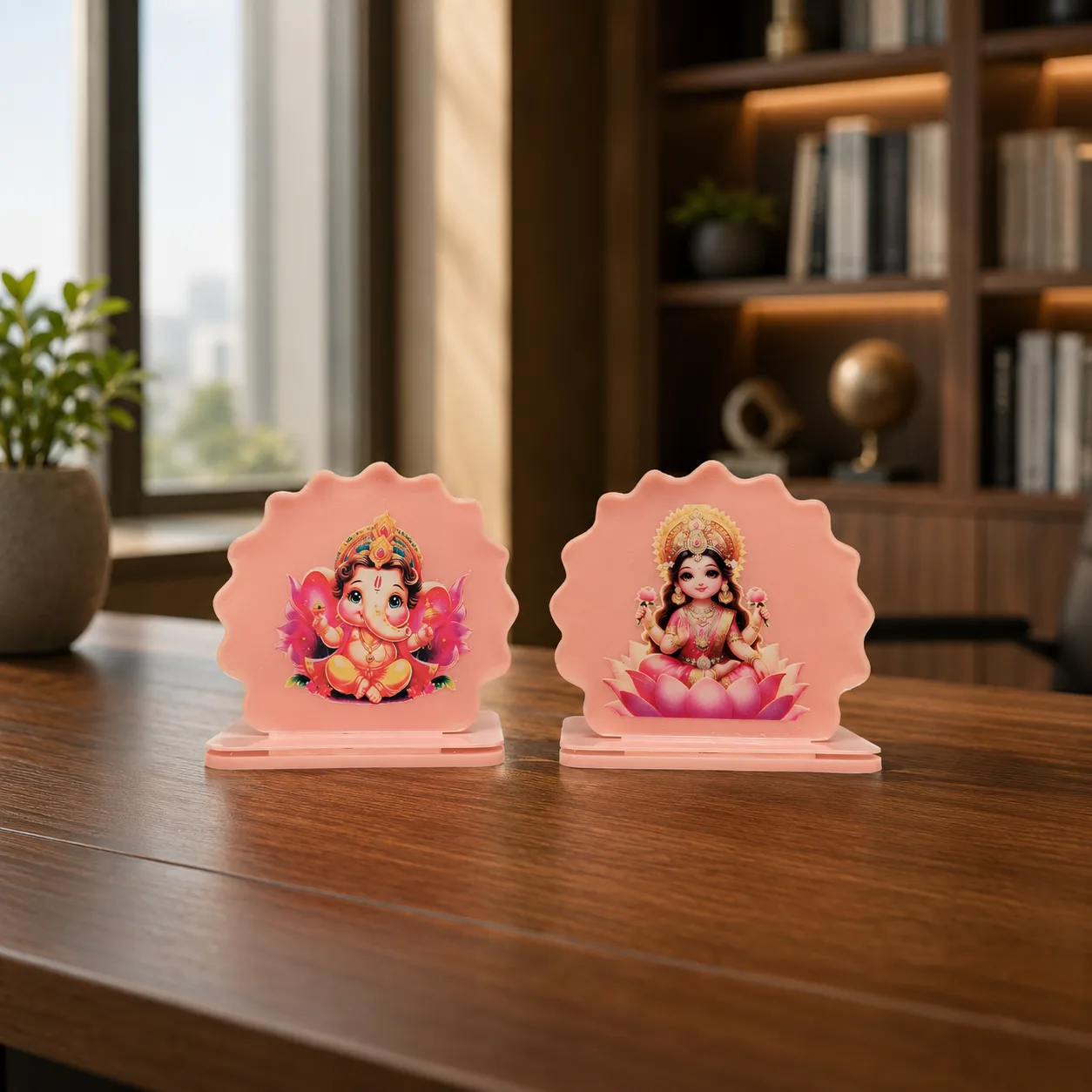 Handcrafted Ganesha & Goddess Lakshmi Car Dashboard Idol Set