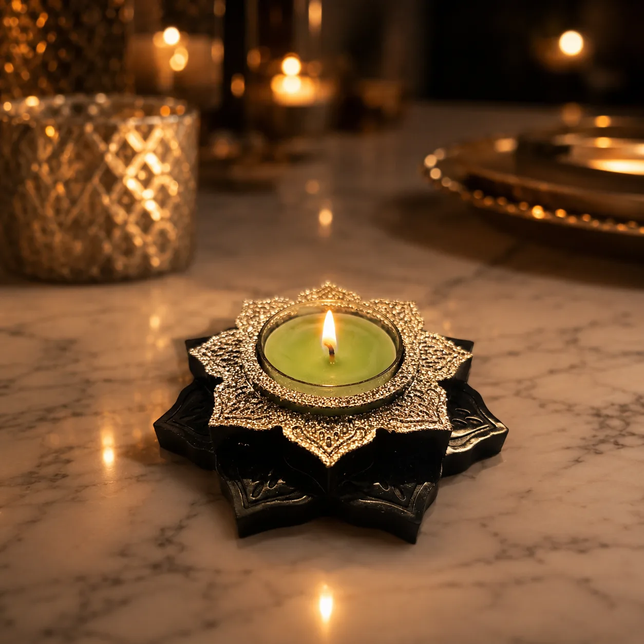 Handmade Lotus Tealight Candle Holder