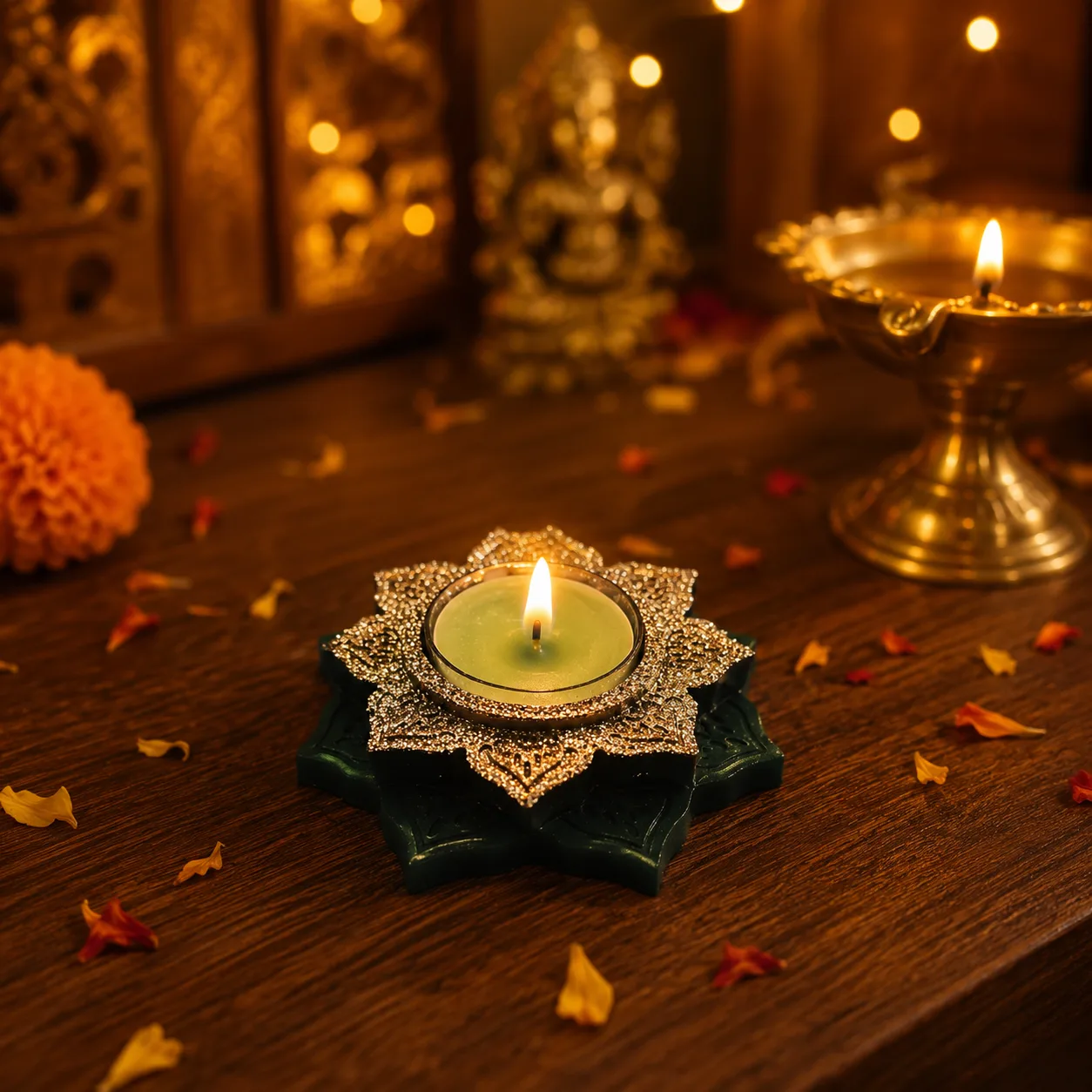 Handmade Lotus Tealight Candle Holder