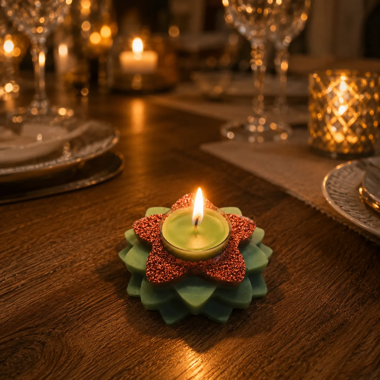 Handmade Lotus Tealight Candle Holder