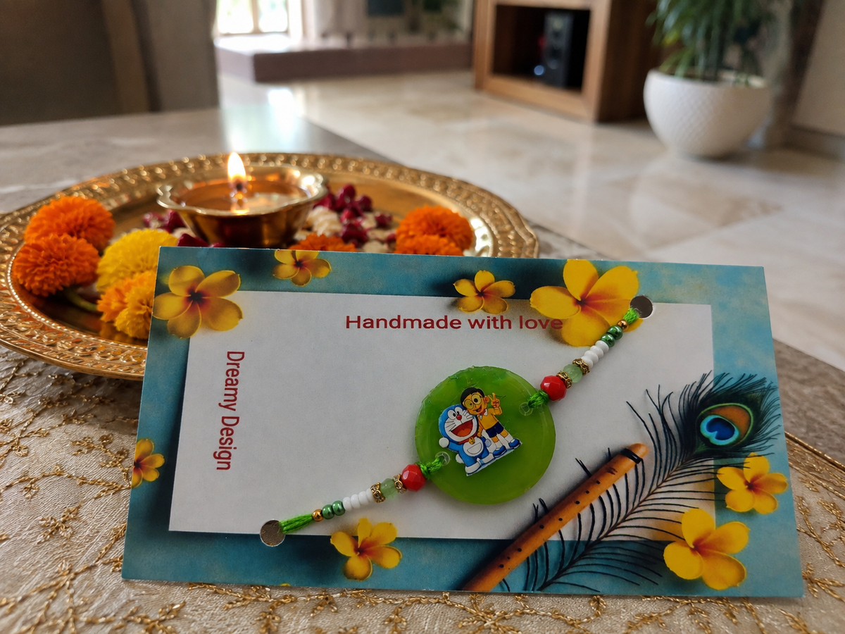 Doraemon & Nobita Resin Rakhi for Kids