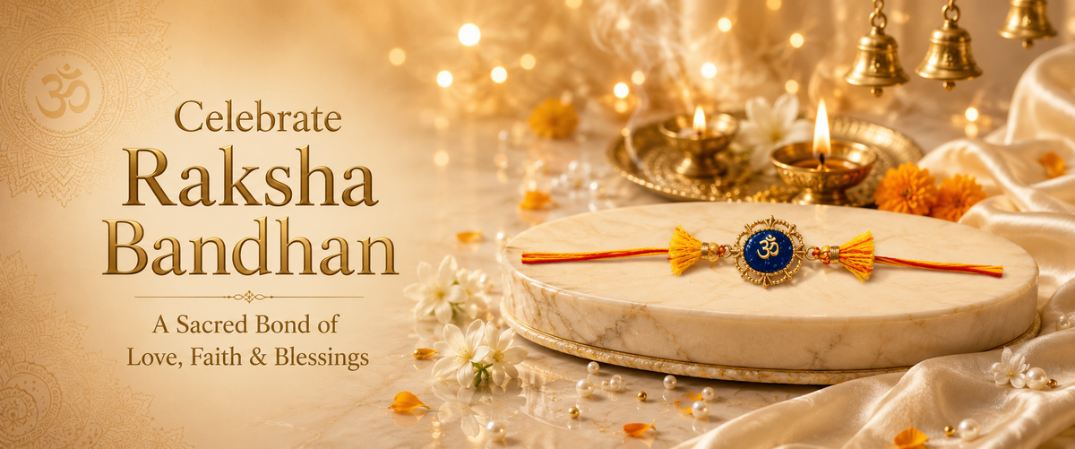 Premium Designer Raksha Bandhan Rakhi with Om Charm & Tassel Blue
