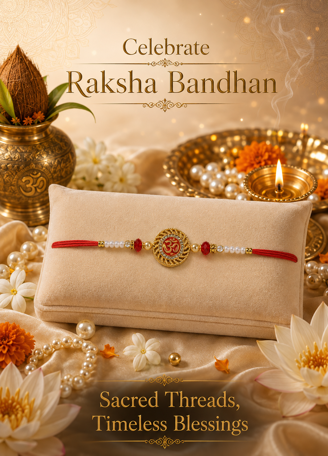 Handmade OM Rakhi for Brother |