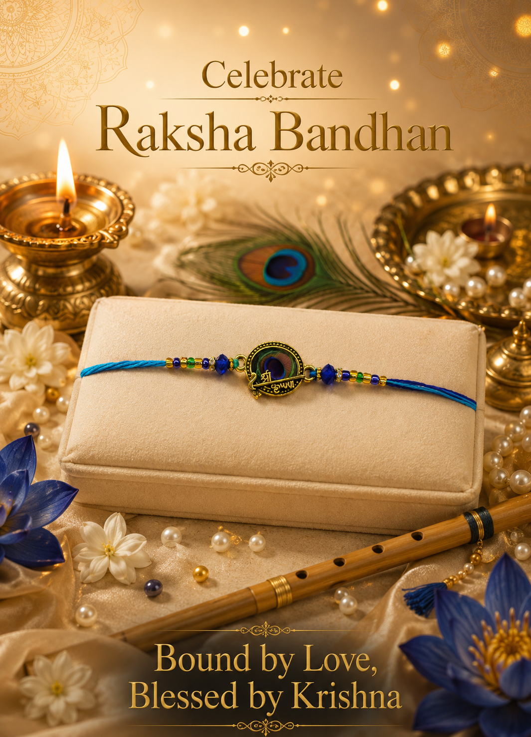 Handmade Shree Krishna Rakhi for Brother
