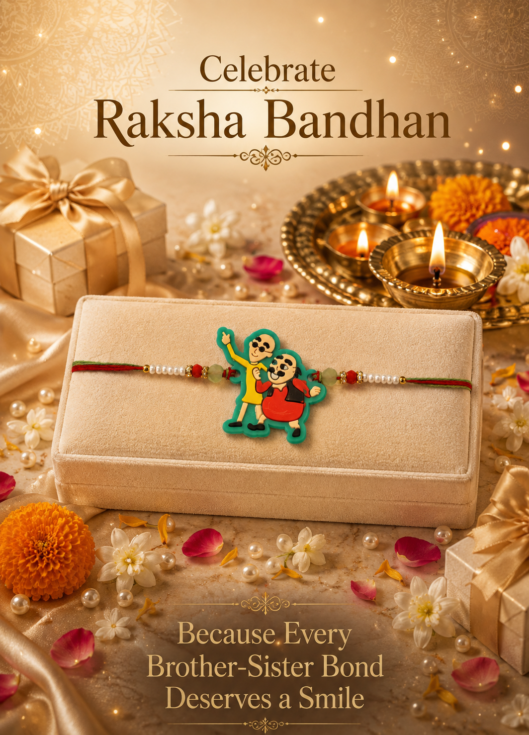 Handmade Cartoon Brother Rakhi for Kids