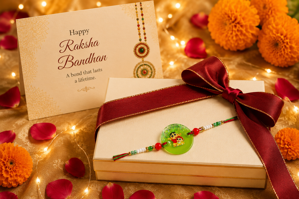 Handmade Shin Chan Resin Rakhi for Kids
