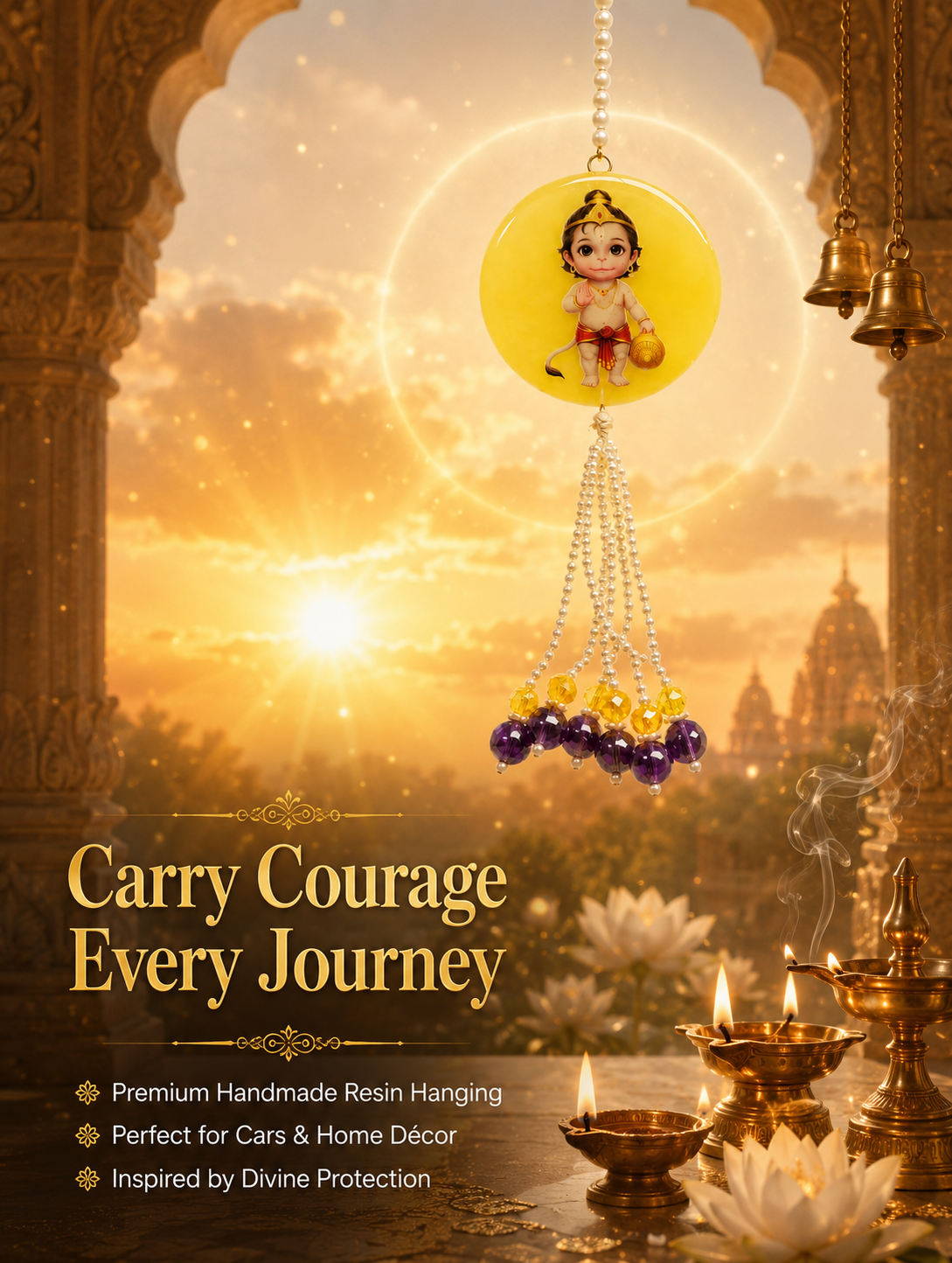 Handmade Resin lord Hanuman Car Hanging