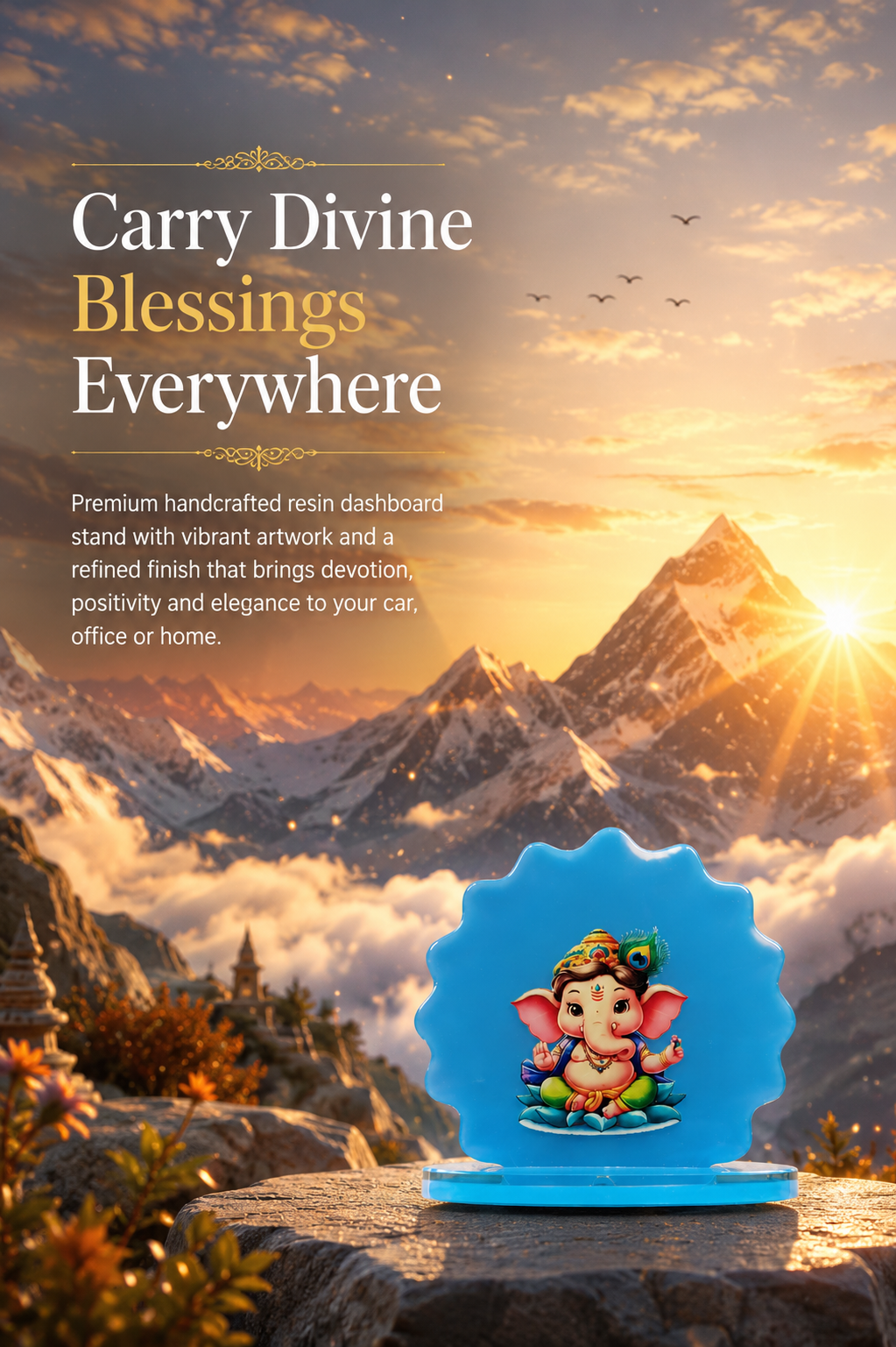 Handcrafted Ganesha Car Dashboard Idol Set
