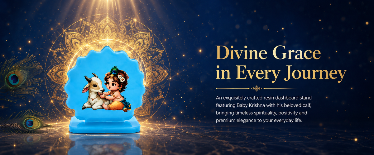 Handmade Resin Baby Krishna Car Dashboard Idol