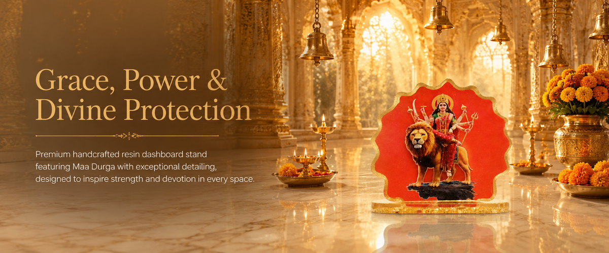 Handcrafted Goddess Durga Car Dashboard Idol Set