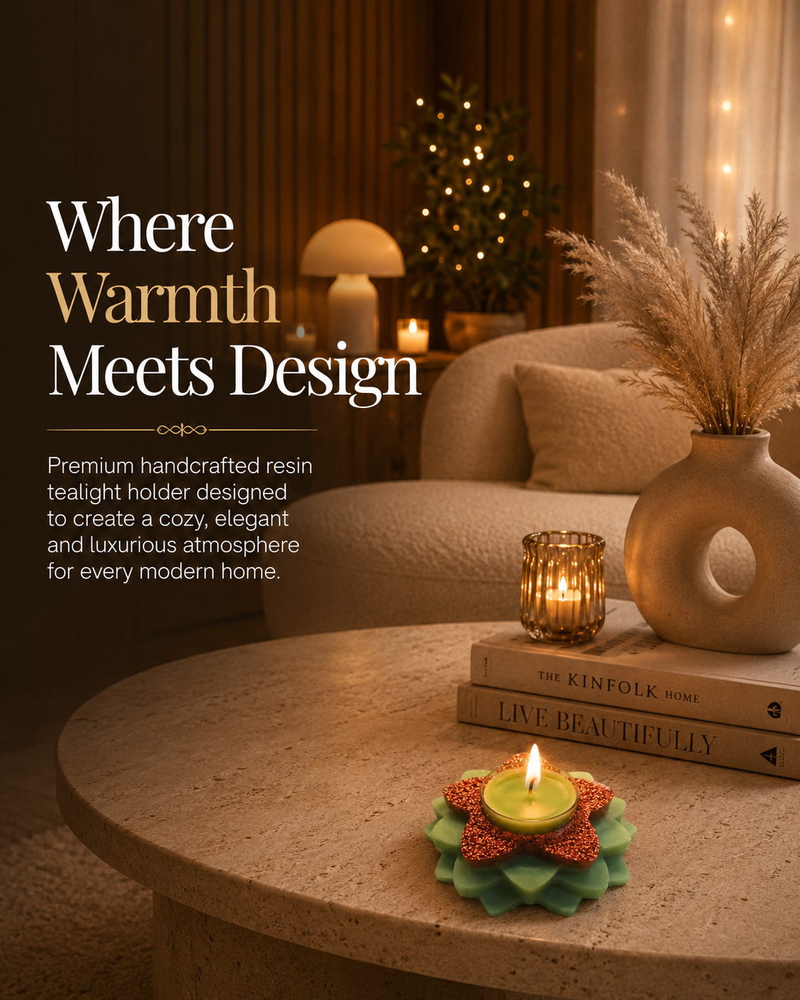 Handmade Lotus Tealight Candle Holder