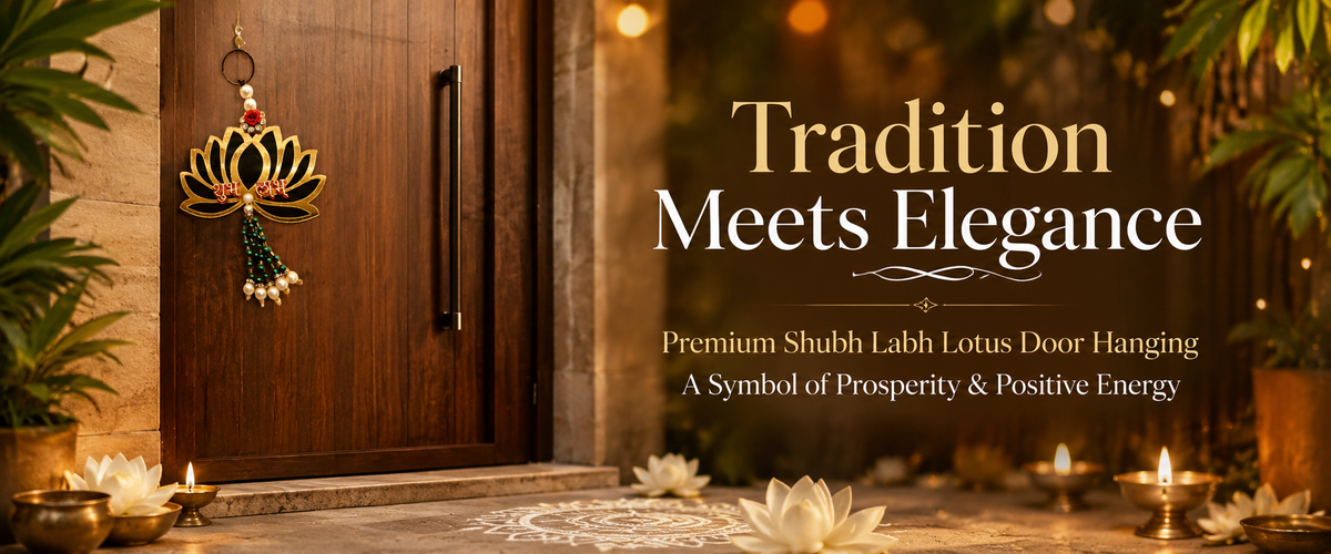 Handmade Lotus Shubh Labh Hanging – Decorative Door & Wall Décor for Home