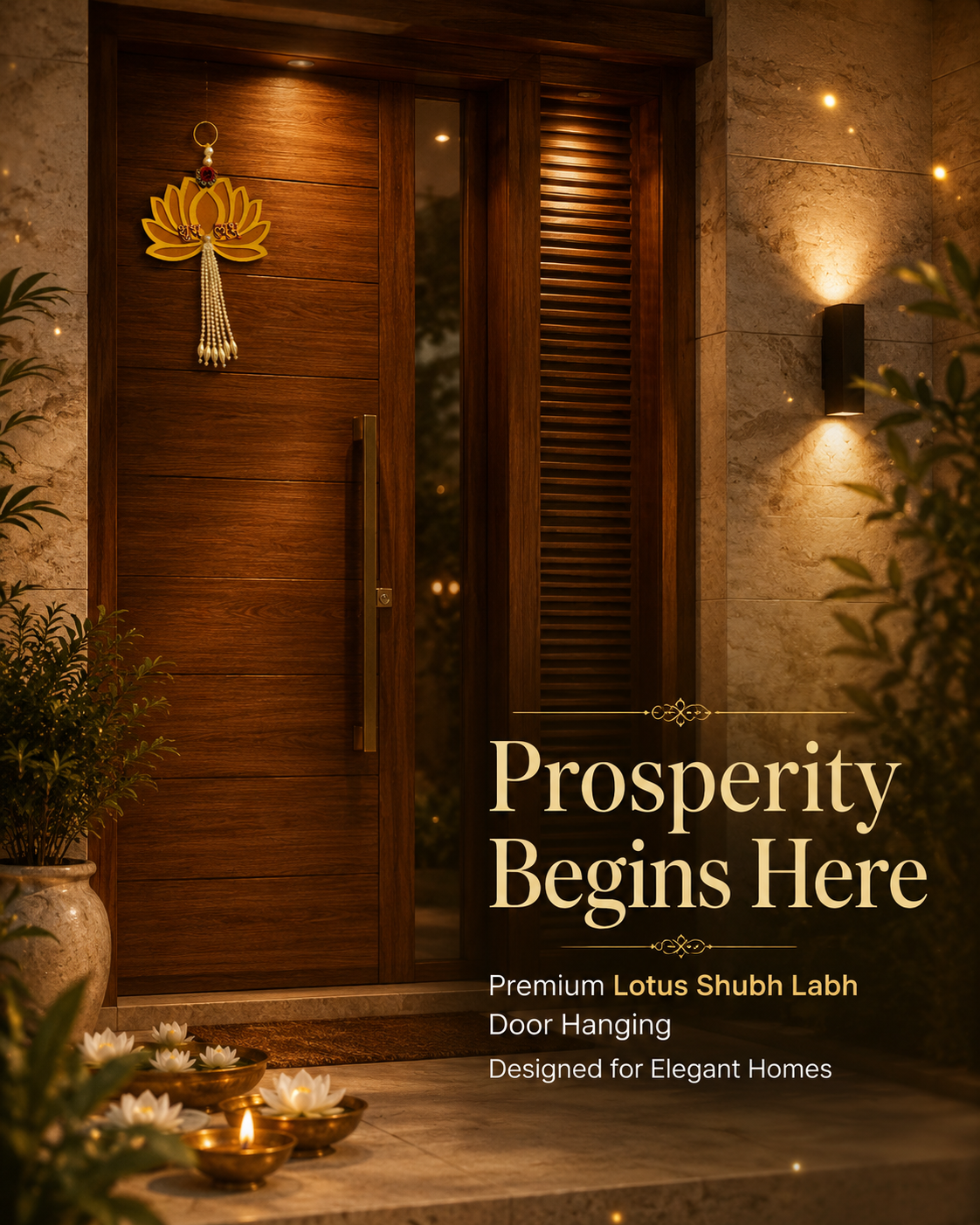 Handmade Lotus Shubh Labh Hanging – Decorative Door & Wall Décor for Home