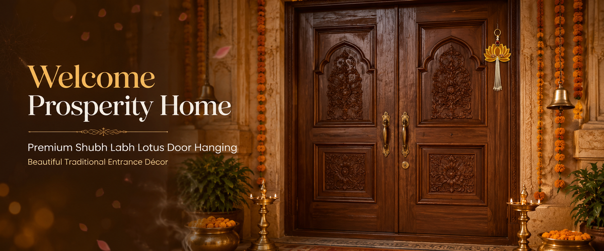 Handmade Lotus Shubh Labh Hanging – Decorative Door & Wall Décor for Home