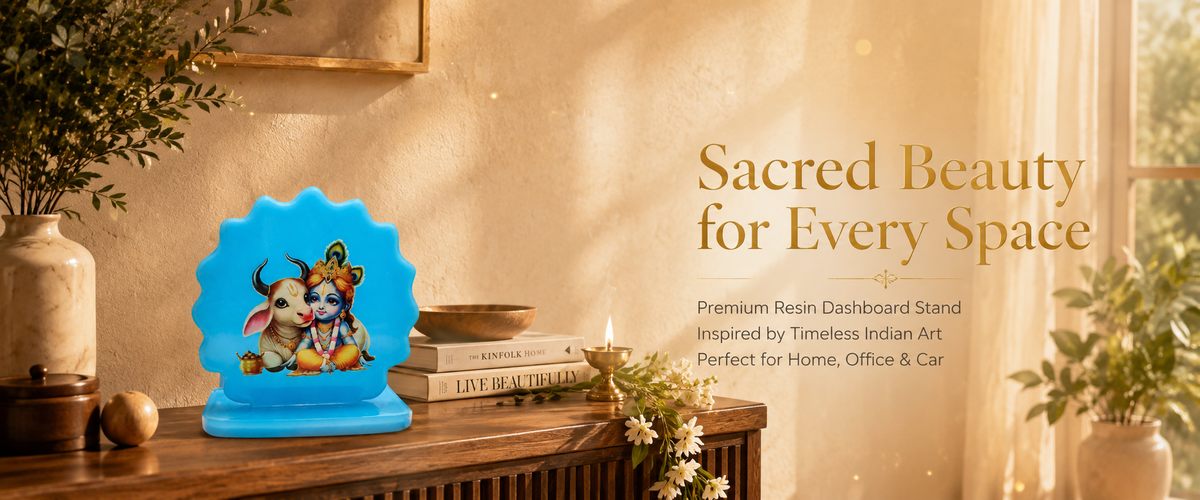 Handcrafted lord krishna  Car Dashboard Idol Set