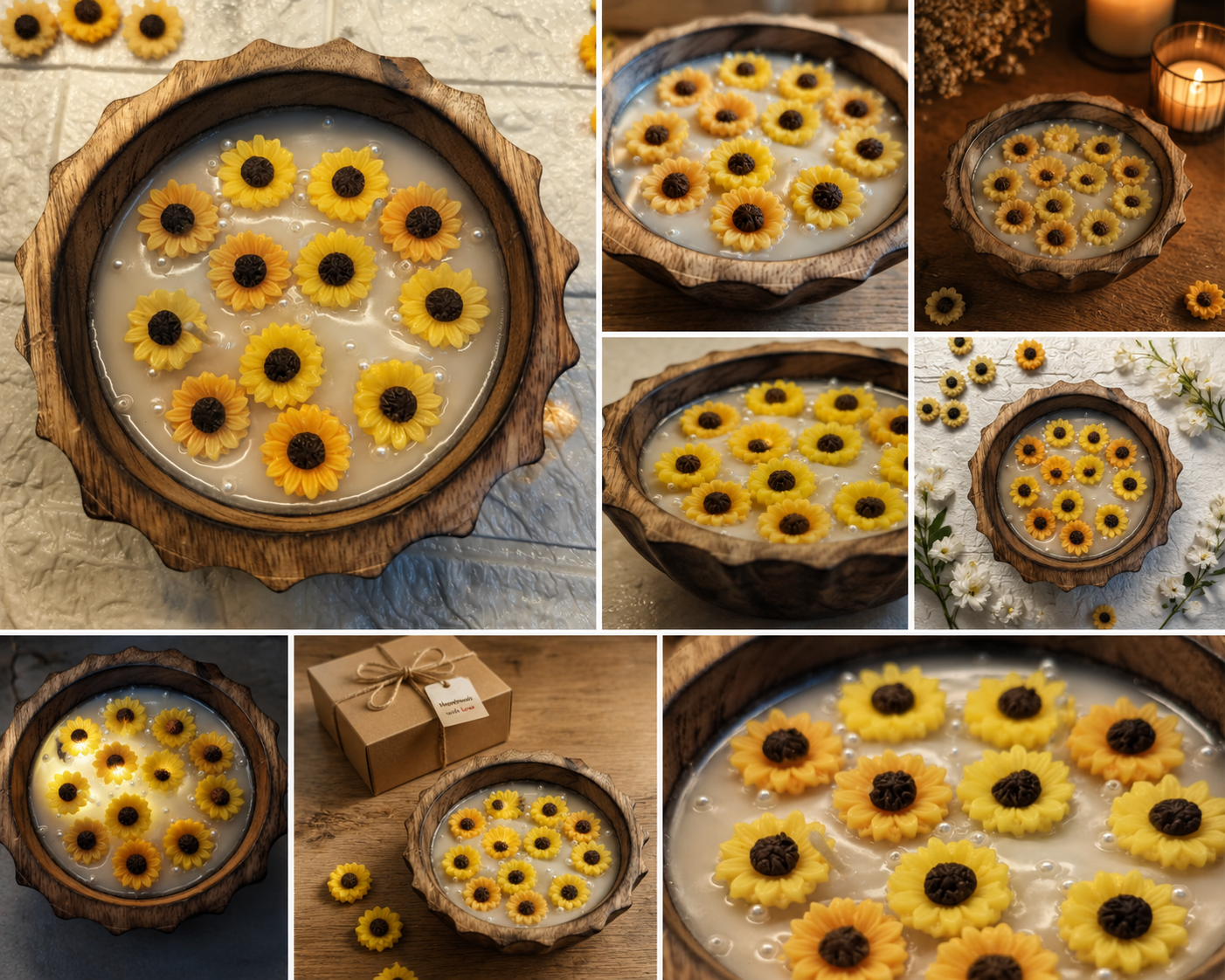 Sunflower Soy Wax Wooden Urli
